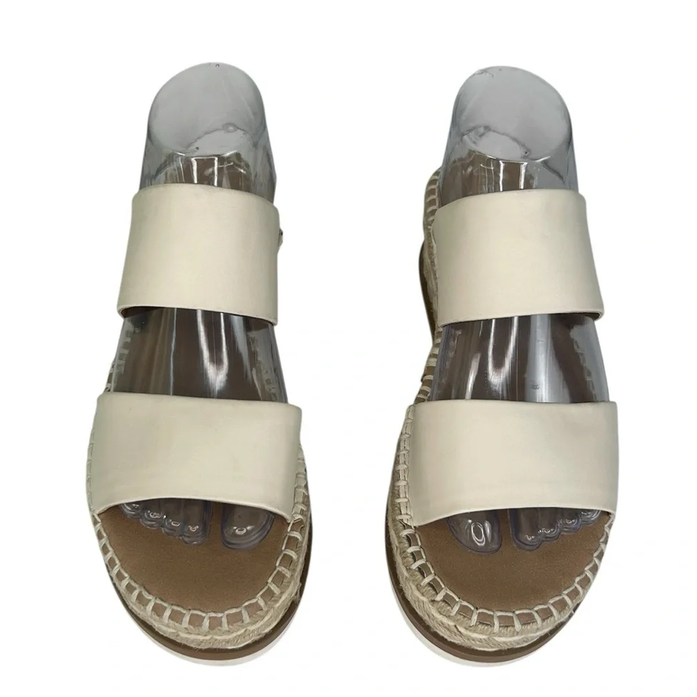 ESPRIT Katalina Off White Espadrille Platform Wedge Slide Sandals Womens SZ 7.5